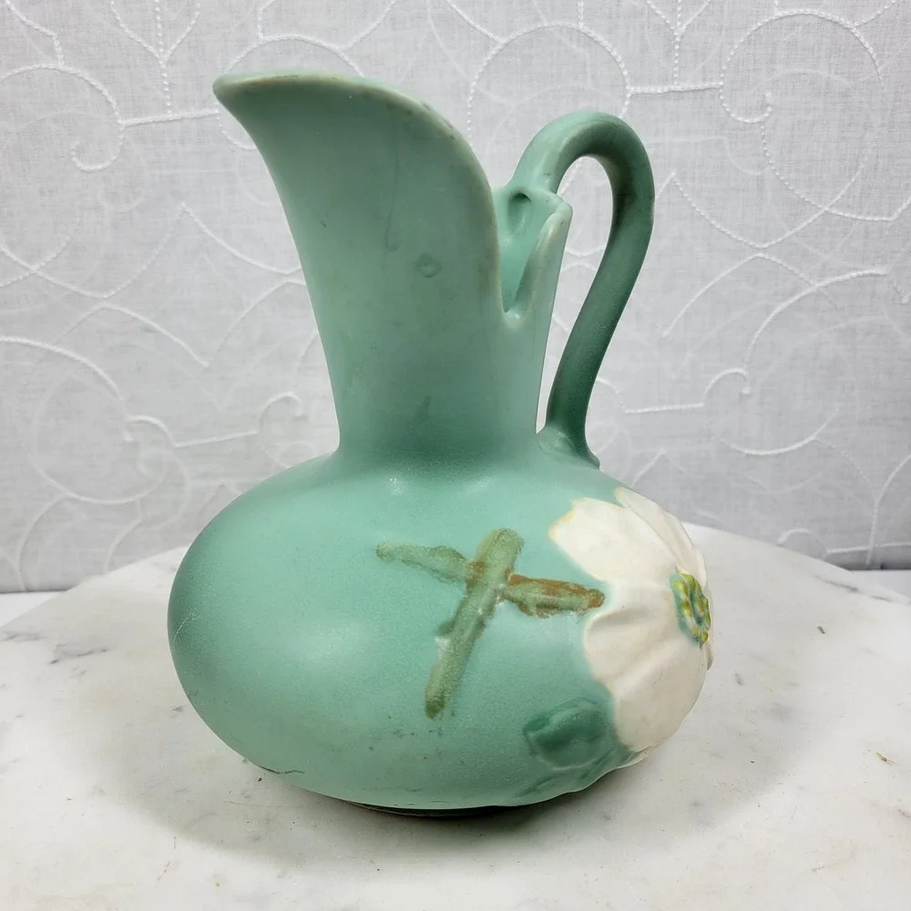 Rare Weller Pottery pitcher (made in Ohio) gorgeous green